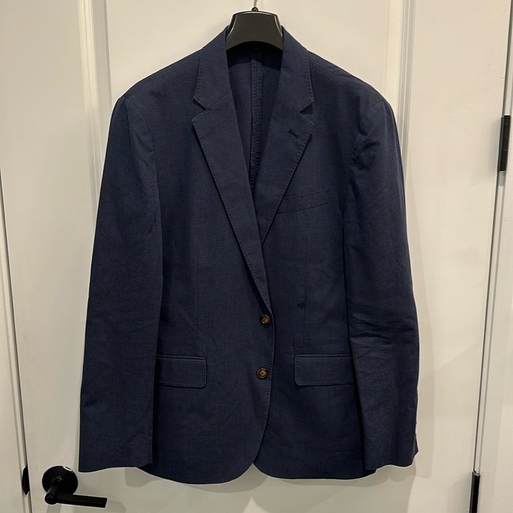 J. Crew Ludlow Slim Fit Linen Suit Jacket - Navy